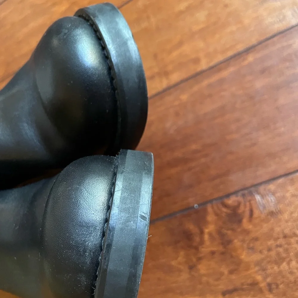 Vintage Y2K Louie Paris France leather chunky block heal platform boots 38 /7